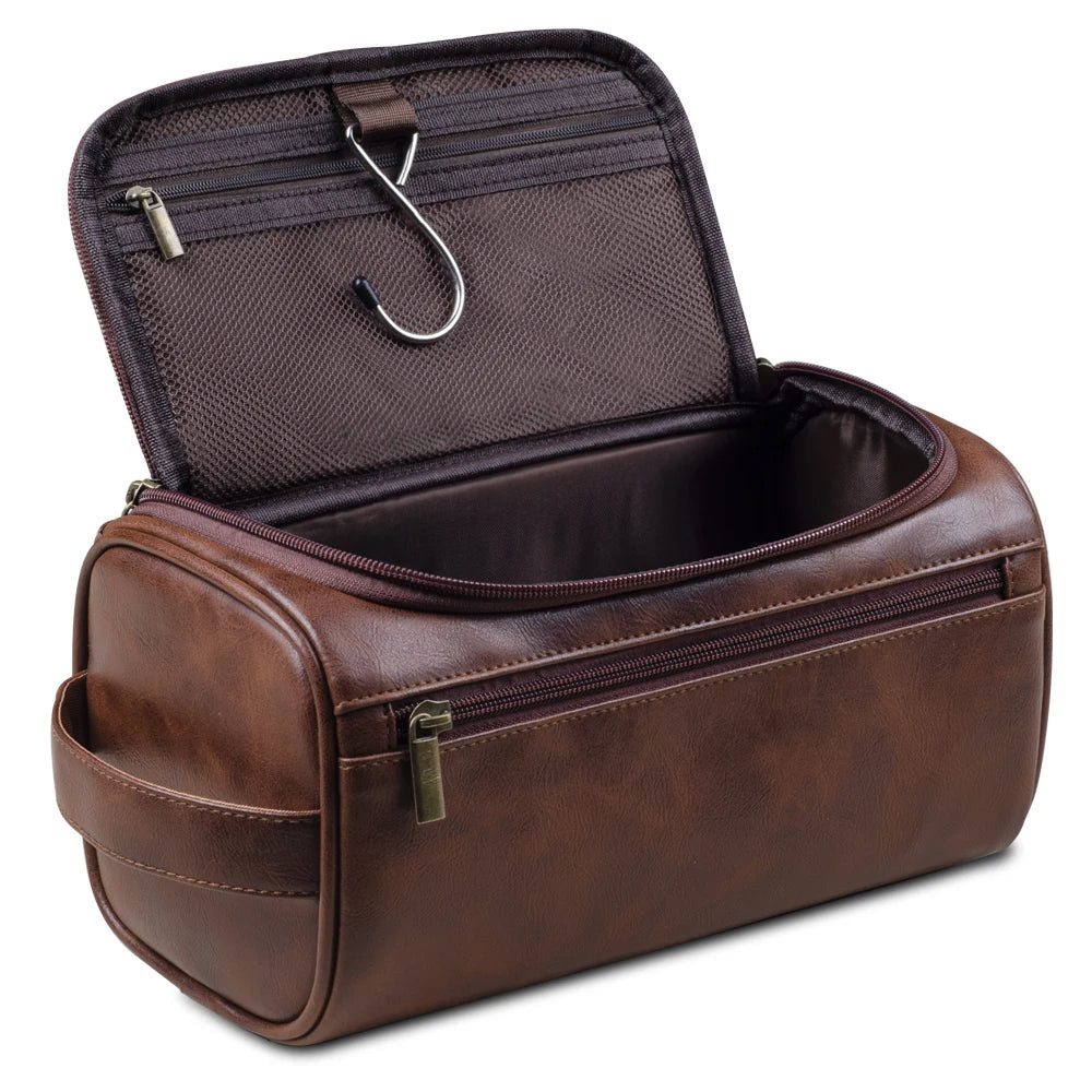 ReisTrek Luxury Bag – Leather Toiletry Bag with Waterproof Lining and YKK Zippers | Bowlift