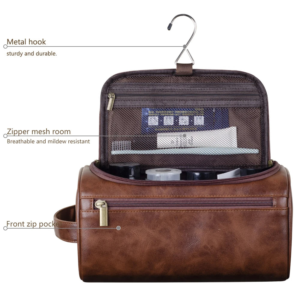 BowLift | TravelTrek Luxury Bag – Leather Toiletry Bag with Waterproof Lining and YKK Zippers