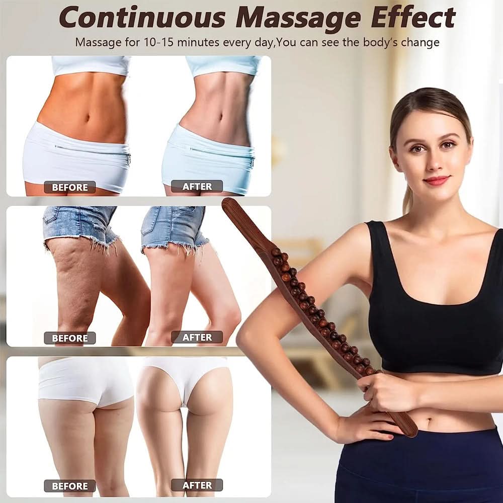 BowLift | WoodEase Pro – Gua Sha Massage Stick made of Wood for Muscle Relaxation (60 cm)
