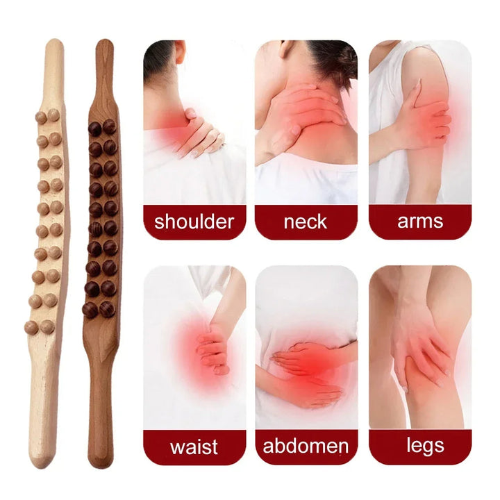 BowLift | WoodRelax Gua Sha Massage Stick – 60 cm Massage Tool Made of Natural Wood for Deep Muscle Relaxation