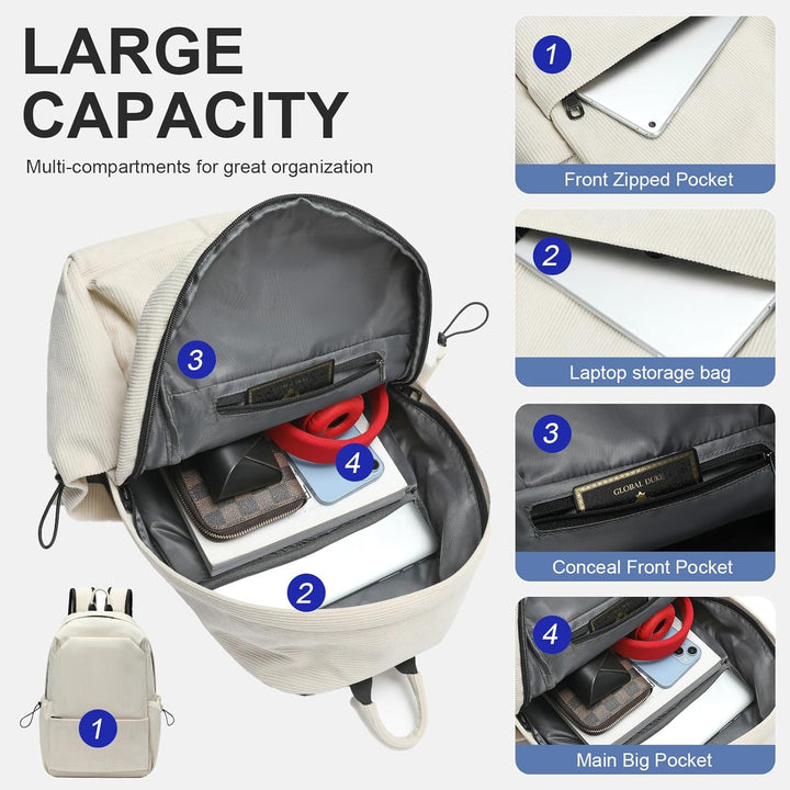 Lightweight Water-Resistant Laptop & Travel Backpack with Organised Compartments | Bowlift