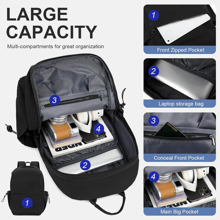 Lightweight Water-Resistant Laptop & Travel Backpack with Organised Compartments | Bowlift