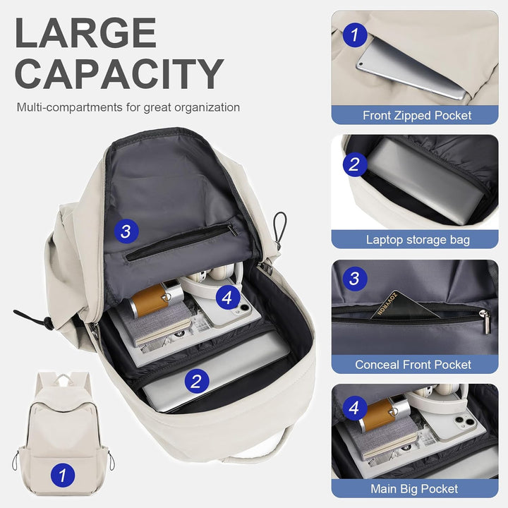 Lightweight Water-Resistant Laptop & Travel Backpack with Organised Compartments | Bowlift