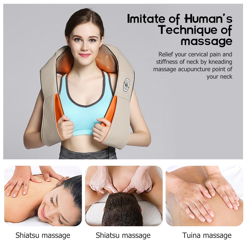 RelaxPro Massage Pillow – Shiatsu Heating Pillow for Neck, Shoulders and Back | Bowlift
