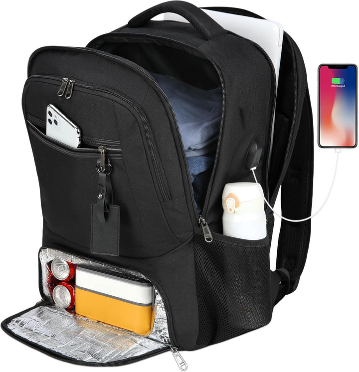 Waterproof Laptop & Lunch Backpack with USB Port – Multi-Compartment Travel Bag | Bowlift