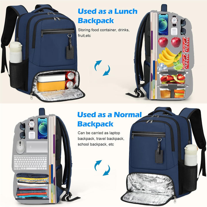 Waterproof Laptop & Lunch Backpack with USB Port – Multi-Compartment Travel Bag | Bowlift