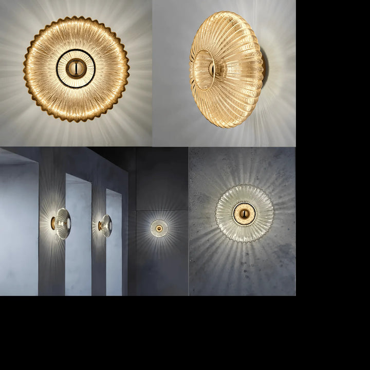 BowLift | – Glass with wavy light wall lamp