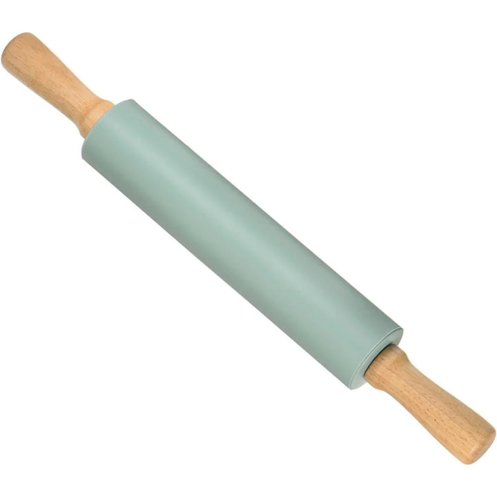 Non-Stick Silicone Rolling Pin with Wooden Handles Baking Dough Roller | Bowlift
