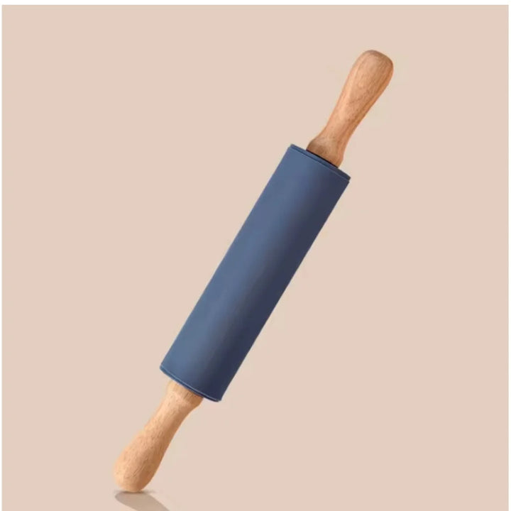 Non-Stick Silicone Rolling Pin with Wooden Handles Baking Dough Roller | Bowlift