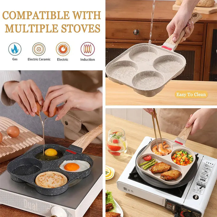Nonstick Egg Frying Pan with Lid Kitchen Breakfast Grill Skillet | Bowlift