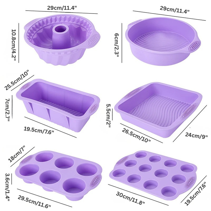 Nonstick Silicone Bakeware Cake Muffin Bread Baking Molds Accessories | Bowlift