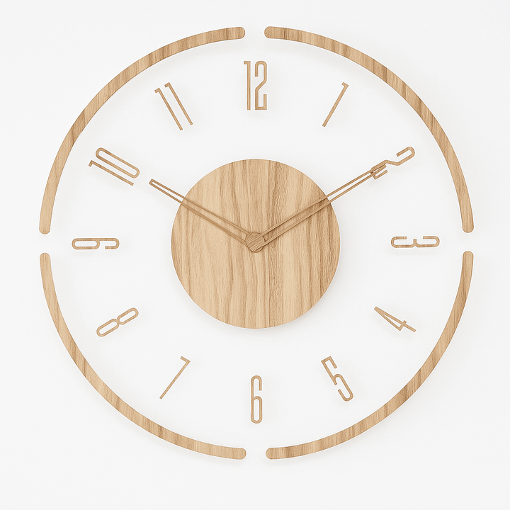 BowLift | NORDORA – Silent Scandinavian Wall Clock Made of Natural Wood
