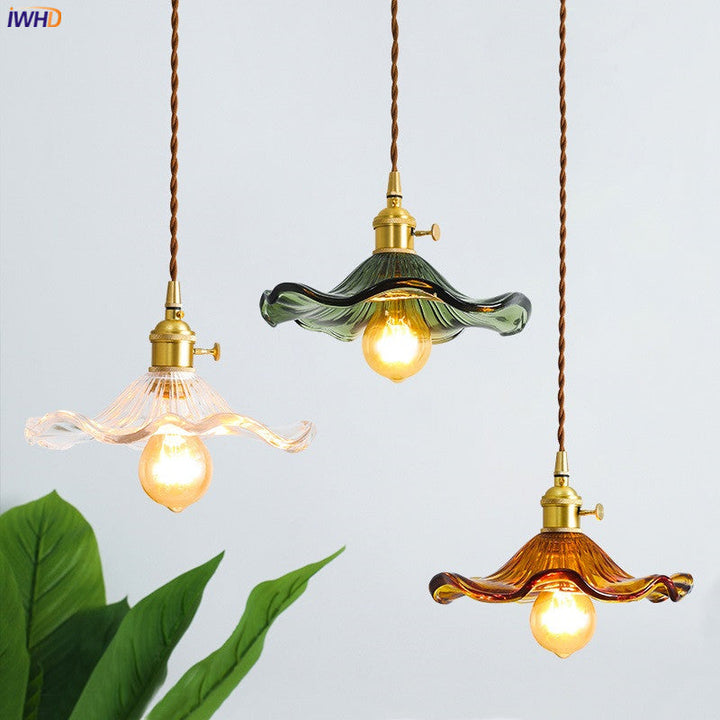 BowLift | NORDIC DESIGN LED HANGING LAMP | COLOURED GLASS & COPPER LIGHTING FOR BEDROOM, LIVING ROOM & BAR
