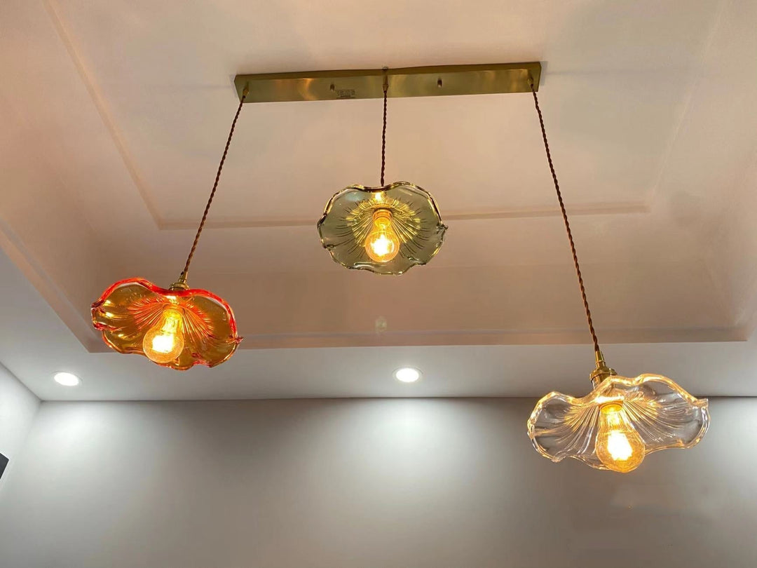 BowLift | NORDIC DESIGN LED HANGING LAMP | COLOURED GLASS & COPPER LIGHTING FOR BEDROOM, LIVING ROOM & BAR
