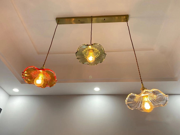 BowLift | NORDIC DESIGN LED HANGING LAMP | COLOURED GLASS & COPPER LIGHTING FOR BEDROOM, LIVING ROOM & BAR