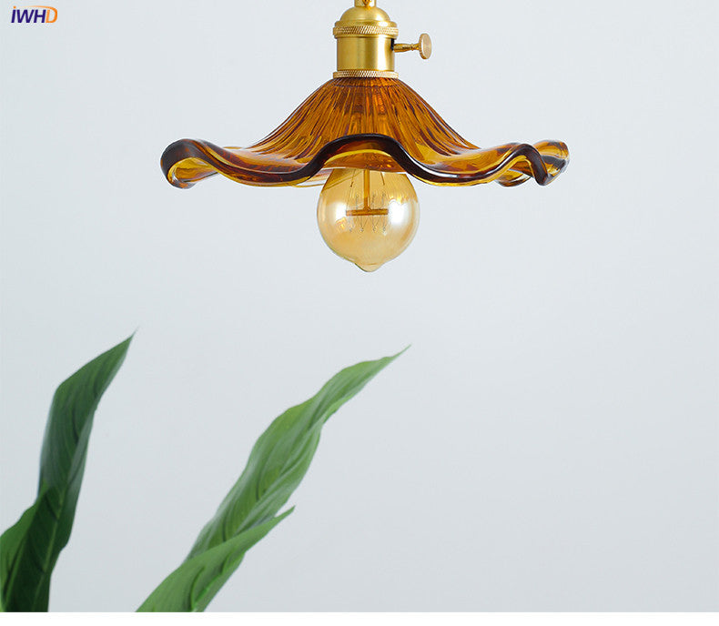BowLift | NORDIC DESIGN LED HANGING LAMP | COLOURED GLASS & COPPER LIGHTING FOR BEDROOM, LIVING ROOM & BAR