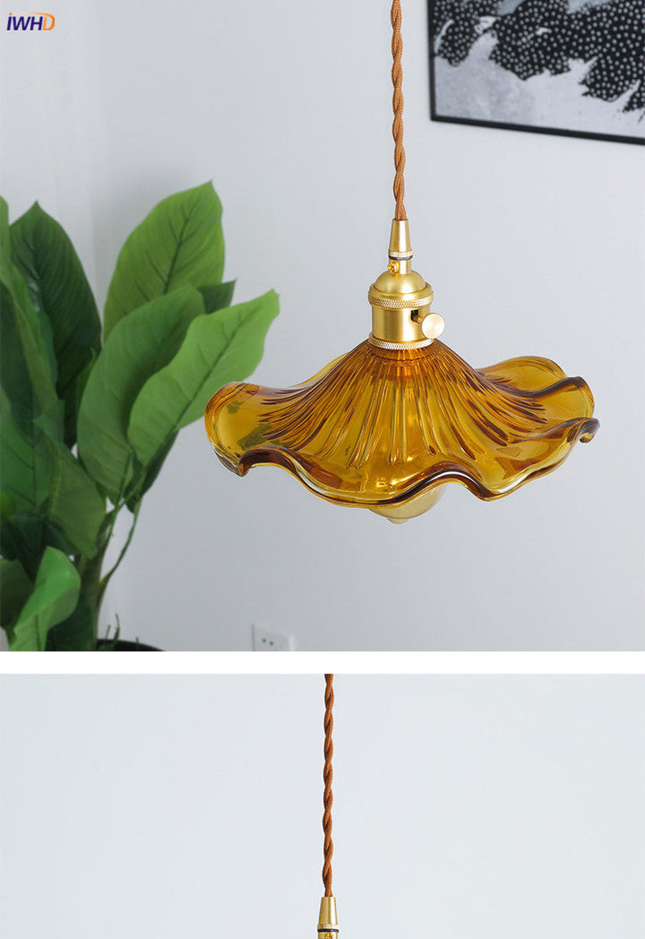 BowLift | NORDIC DESIGN LED HANGING LAMP | COLOURED GLASS & COPPER LIGHTING FOR BEDROOM, LIVING ROOM & BAR