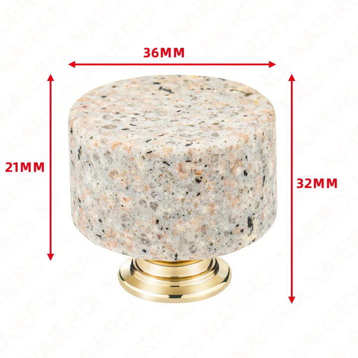 Nordic Marble Cabinet Knobs Aluminum Base Single Hole Drawer Pulls | Bowlift