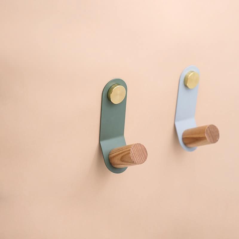 BowLift | Scandinavian Pastel Wall Hook with Oak & Brass
