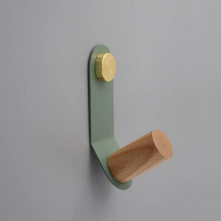 BowLift | Scandinavian Pastel Wall Hook with Oak & Brass