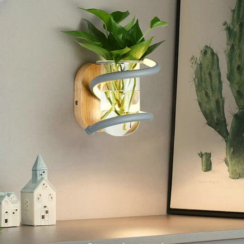 BowLift | NORDLUME – Nordic Wooden Outdoor Wall Vase Lamp with LED Lighting