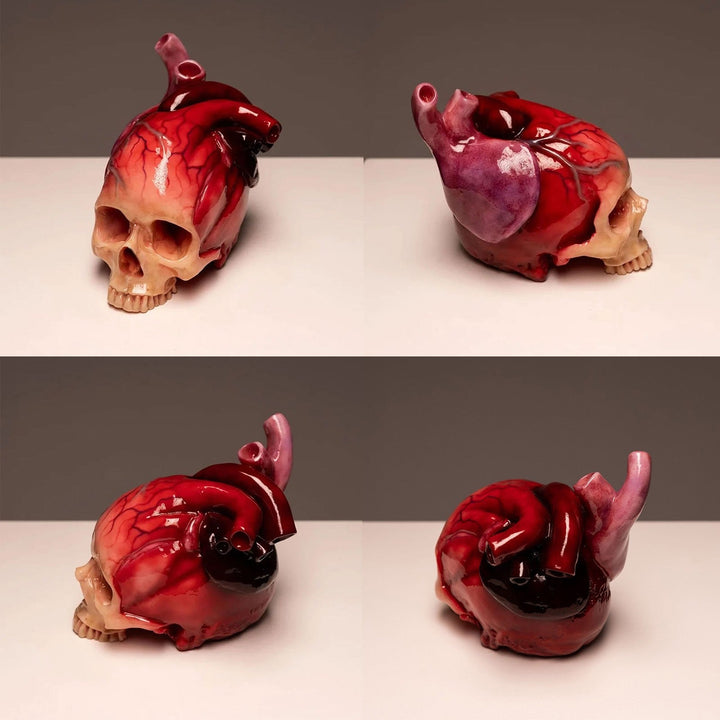 BowLift | SpookyHeart Realistic Halloween Heart-Shaped Skull Sculpture