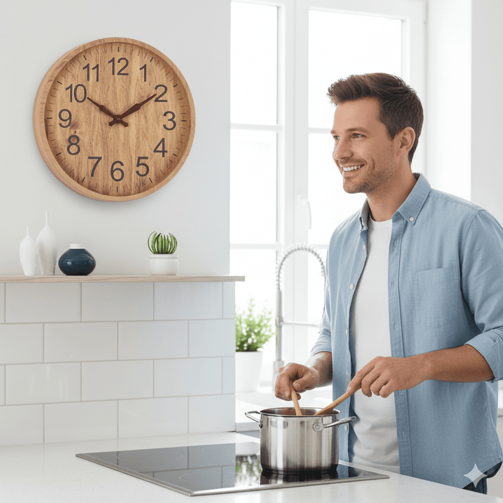 BowLift | OAKTICK – Silent Wooden Wall Clock with Natural Charm