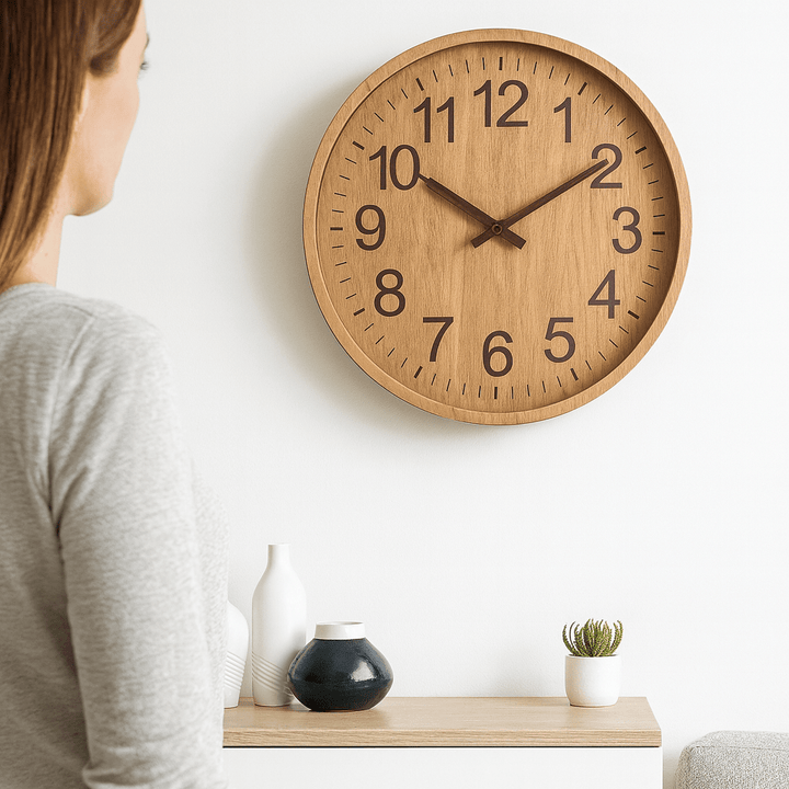 BowLift | OAKTICK – Silent Wooden Wall Clock with Natural Charm