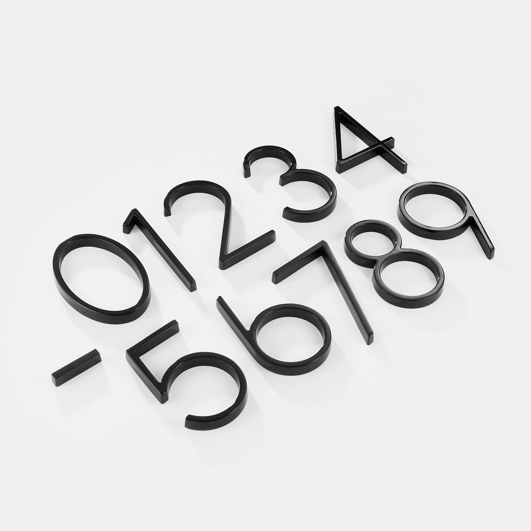 BowLift | House Numbers Modern Black Metal Floating Style