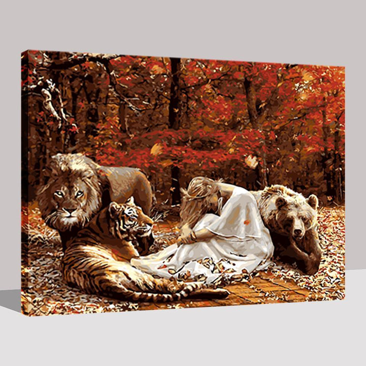 Lions, and Tigers, and Bears, Oh My! - Van-Go Paint-By-Number Kit | Bowlift