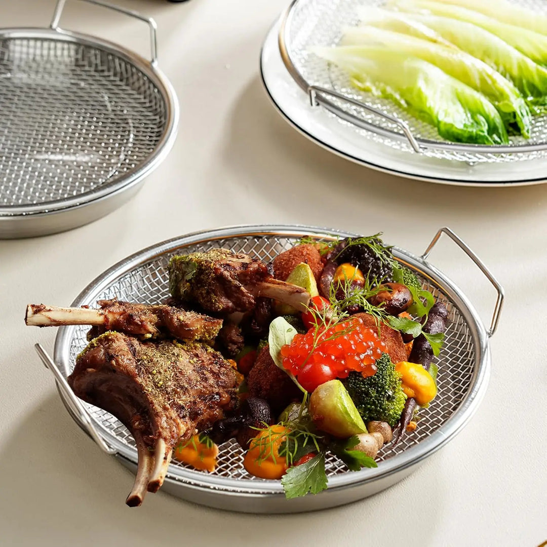 Oil Filter Tray Stainless Steel Air Fryer Mesh Pan Draining Basket | Bowlift