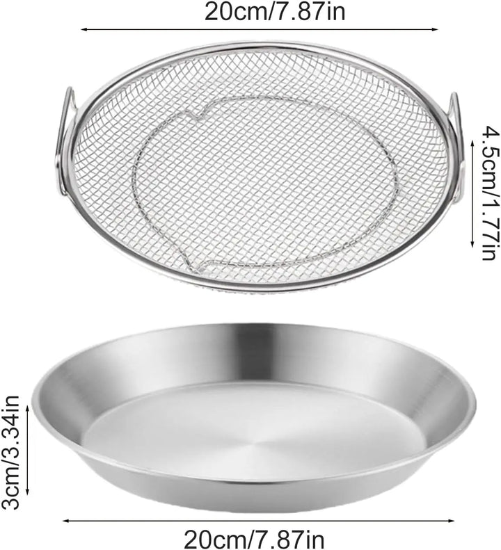 Oil Filter Tray Stainless Steel Air Fryer Mesh Pan Draining Basket | Bowlift