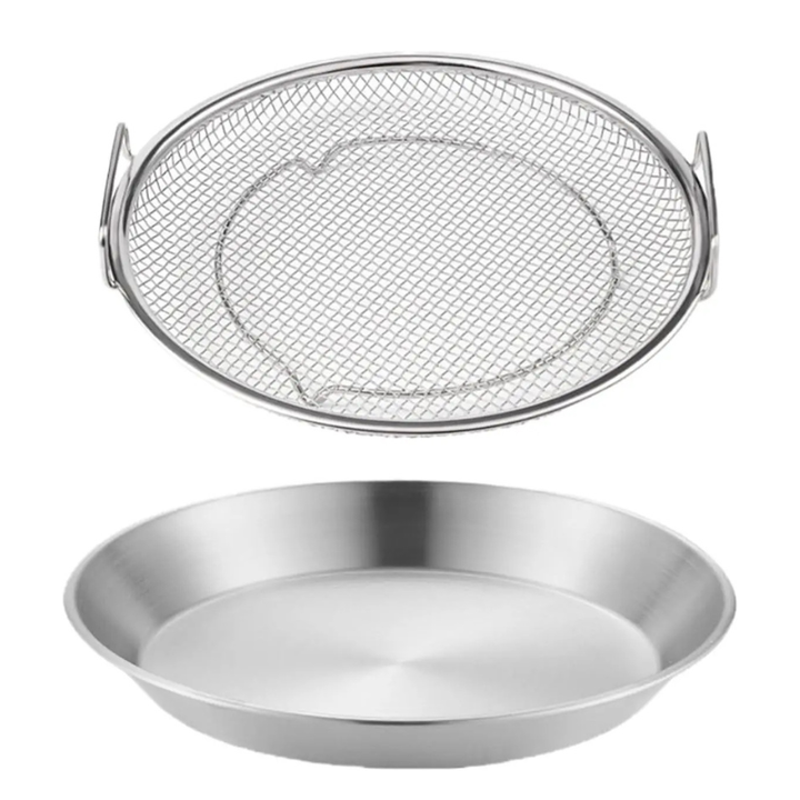 Oil Filter Tray Stainless Steel Air Fryer Mesh Pan Draining Basket | Bowlift