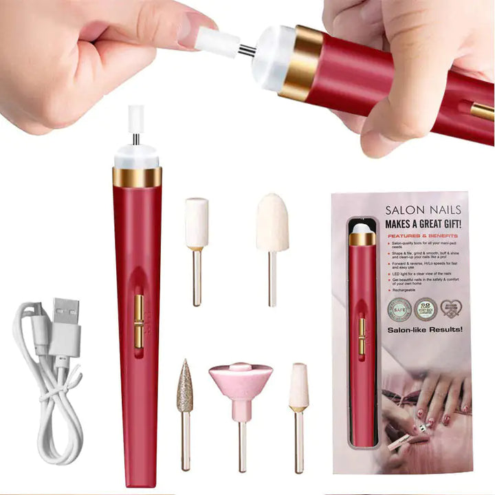 BowLift | Electric Nail Drill & Manicure Kit | Rechargeable with LED Light | Nail Art Tools Set