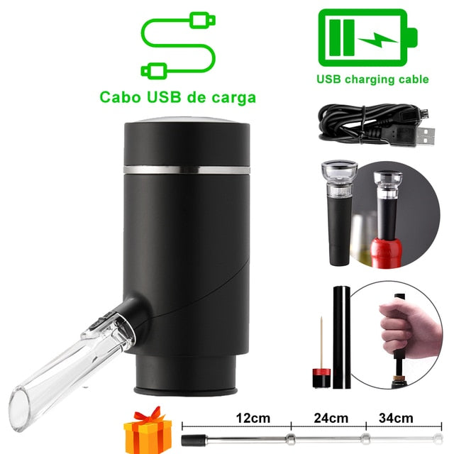 One Touch Electric Wine Aerator And Dispenser Quick Sobering Decanter | Bowlift