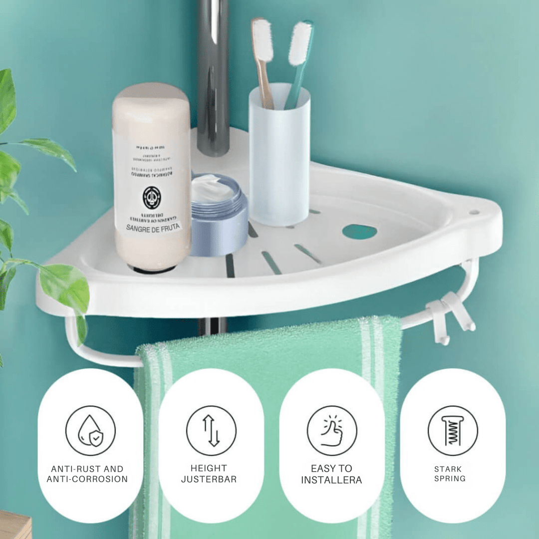 BowLift | Organiva Premium Shower Storage Tower | Extendable bathroom shelf with waterproof design
