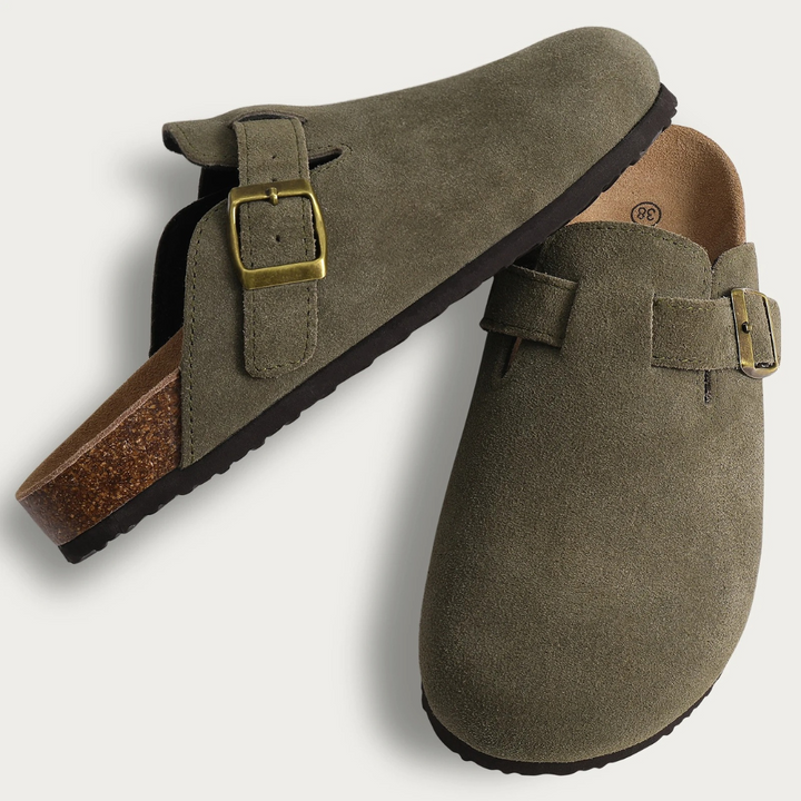 BowLift | Men's Slippers FootRest with Fleece and Cork Sole