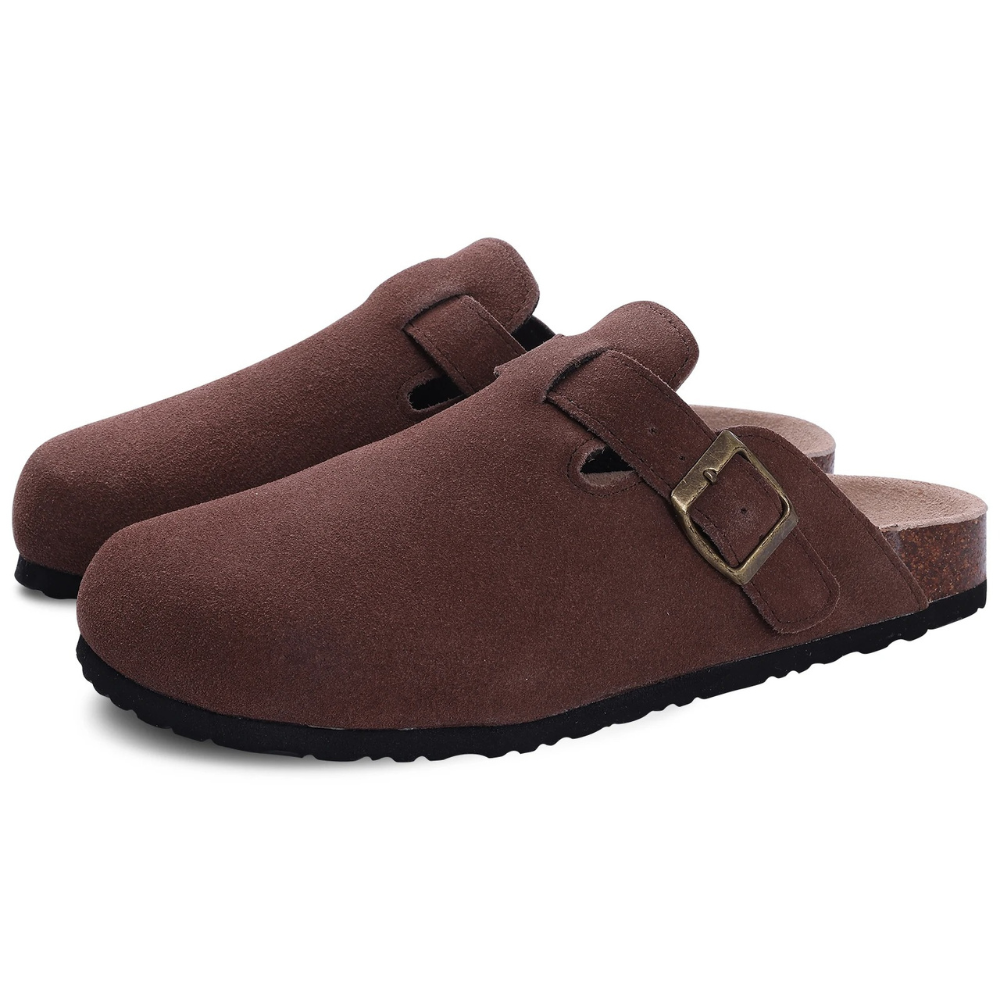 BowLift | Men's Slippers FootRest with Fleece and Cork Sole