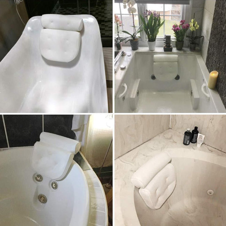 Orthopedic Bathtub Pillow - Breathable Bathtub Headrest Pillow made of 3D Mesh Fabric with Suction Cups Bowlift