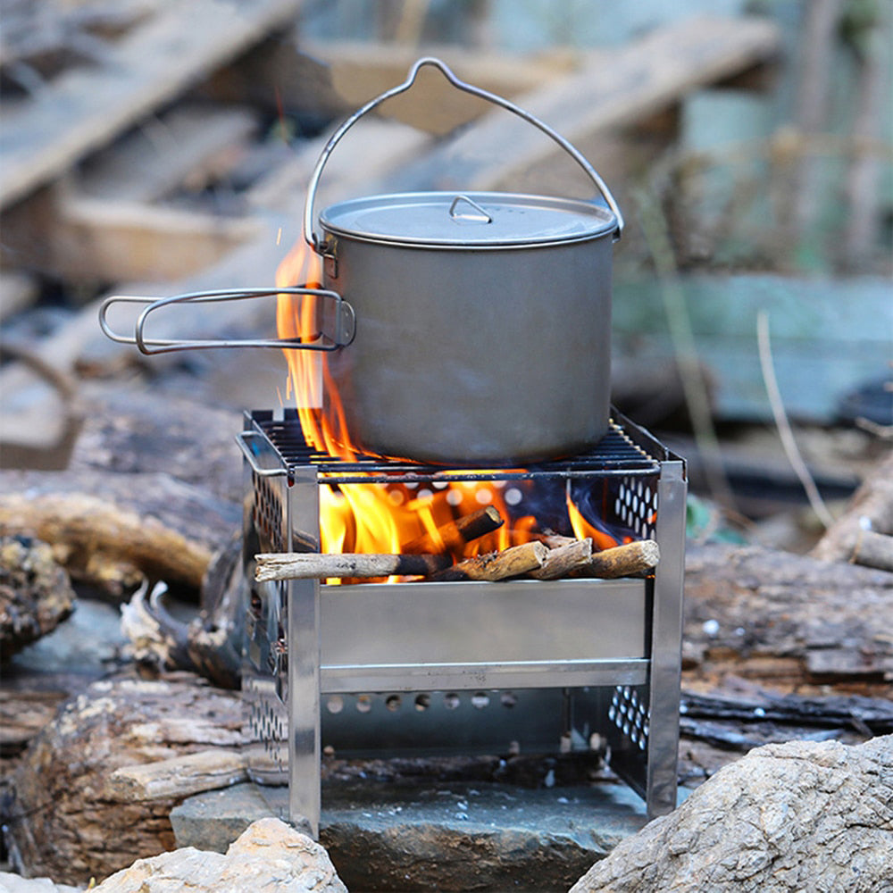Outdoor Camping Wood Stove Barbecue Grill Portable Wood Burning Stove | Bowlift