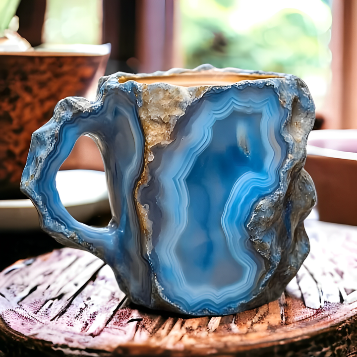 BowLift | GemCup Crystal Coffee Mug – Elegant 300ml Mineral-Inspired Glass Cup