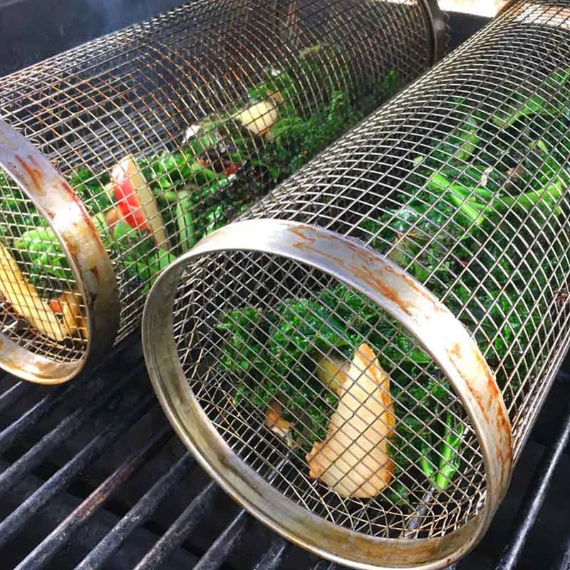 BowLift | Stainless Steel Rolling BBQ Grill Basket – Rotating Design for Perfectly Grilled Food