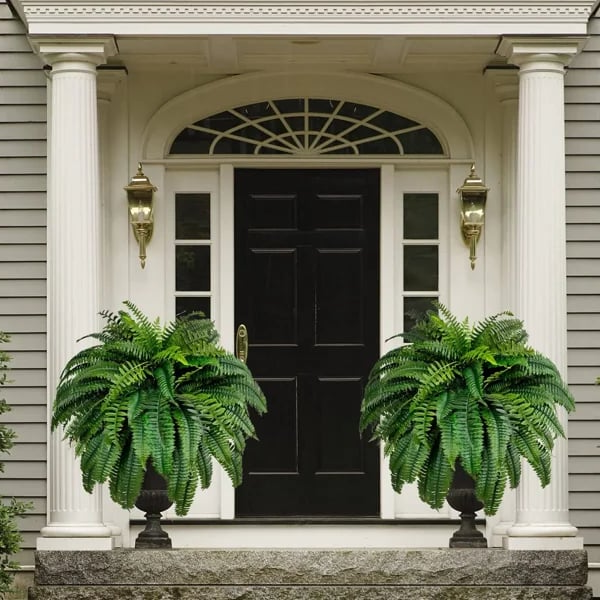 BowLift | UV Resistant Artificial Boston Fern | Lifelike, Waterproof & Maintenance-Free for Outdoor Décor