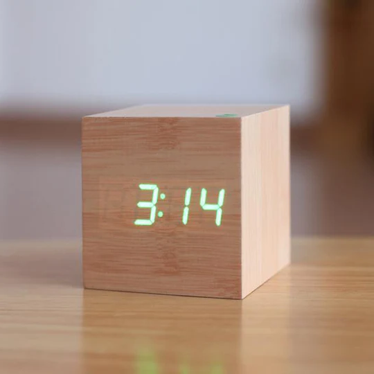 BowLift | Wooden Digital Clock with LED Display