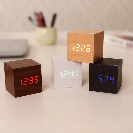 BowLift | Wooden Digital Clock with LED Display