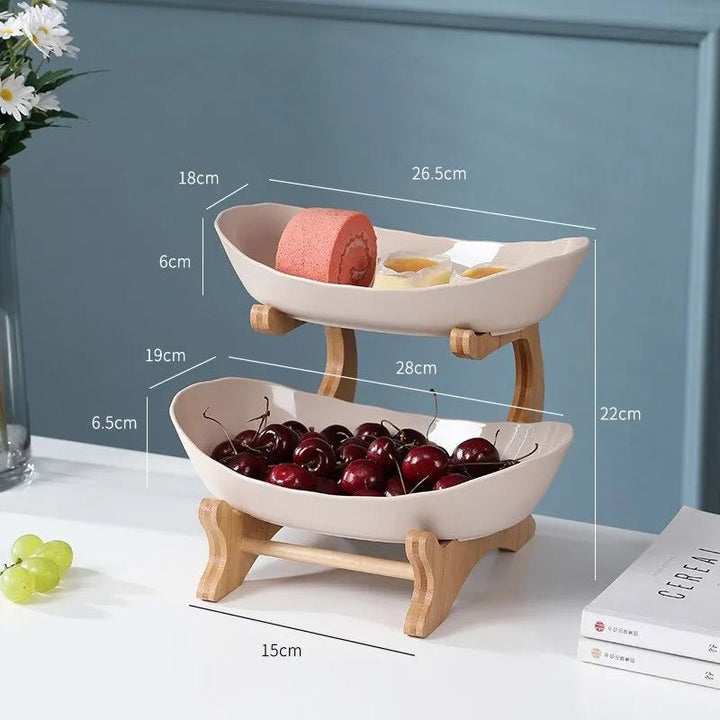 BowLift | Ovaluxe Tiered Fruit Bowl | Elegant 2-Tier and 3-Tier kitchen organizer for fruit and snacks