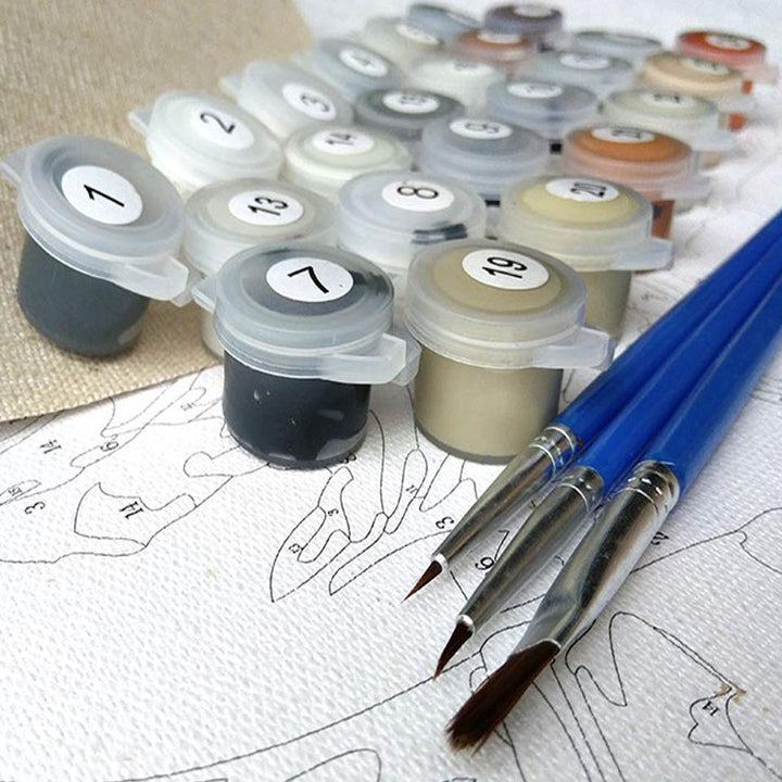 Glowing Owl Family - Van-Go Paint-By-Number Kit | Bowlift