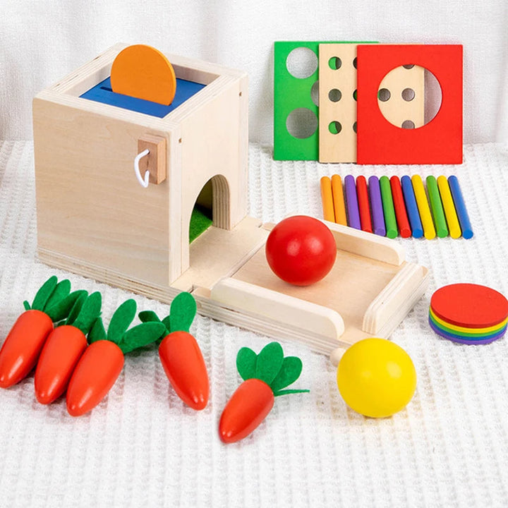 BowLift | Montessori Wooden Play Box: Tasks & Solutions Set
