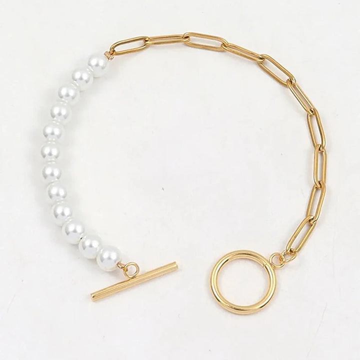 BowLift | Paperclip Chain Pearl Blended Bracelet and Necklace