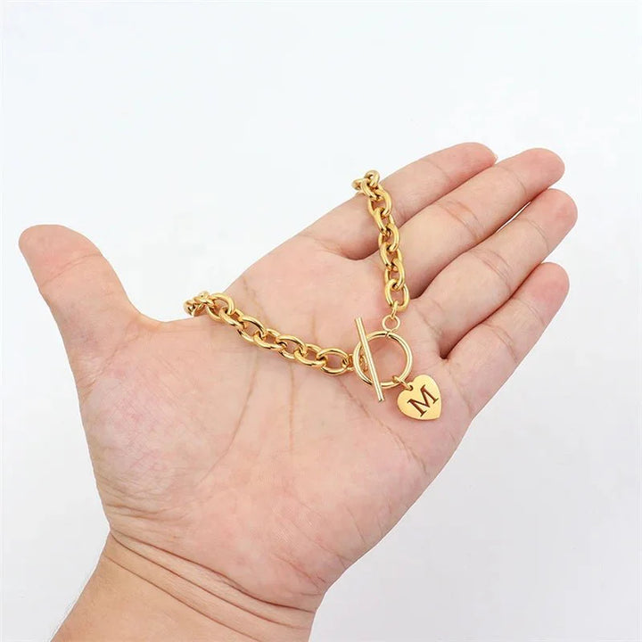 BowLift | Paperclip Heart Letter Initial Choker Necklace